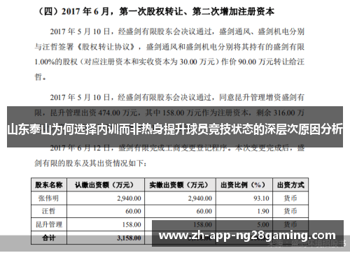 山东泰山为何选择内训而非热身提升球员竞技状态的深层次原因分析